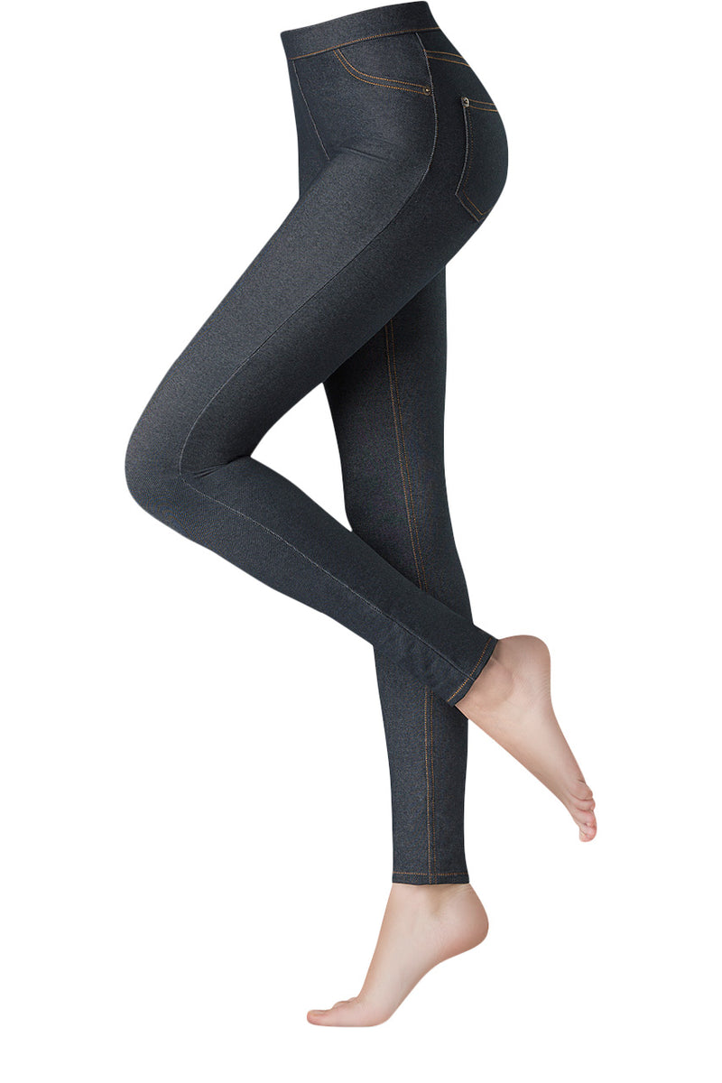 Soft Comfy Women's Leggings Faux Jeggings compression w/pockets 8 colors